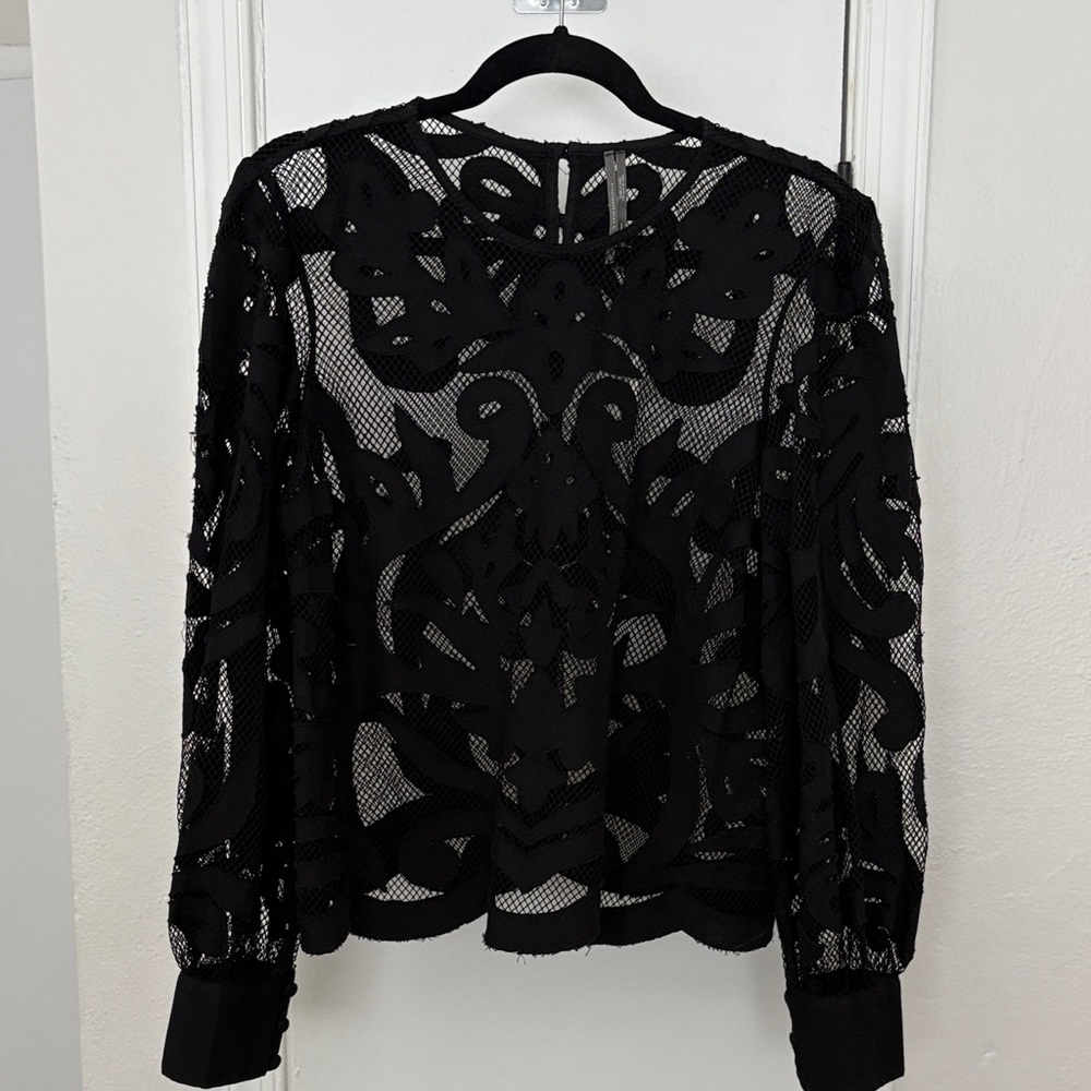 Anthropologie Black Lace Blouse